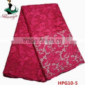 Haniye 2016/HPG10 Wholesale African High Quality Guipure Water Soluble Lace Fabric,Beaterful Flower Stones Lace Fabric photo-3