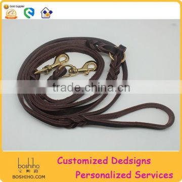 Two dog leashes genuine leather leash