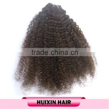 Factory price black women natural color virgin Brazilian hair weft afro kinky human hair weave