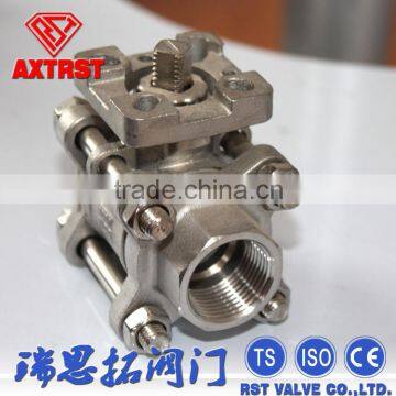 3PC High Pad SS Thread Float Ball Valve With Locking Handle photo-2