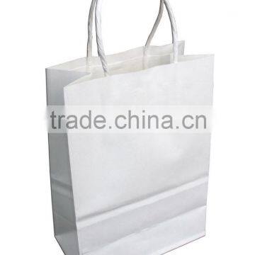 white kraft paper shopping bag with twist handle