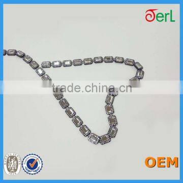 Wholesale crystal rhinestone banding trimming with plastic base for garment decoration