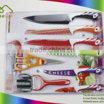 Sharpness strength, high hardness, stainless steel colorful painting kitchen knife set