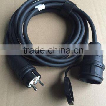 Neoprene rubber cable extension 25m H07RN-F3G1,5 black screwed plug and connector