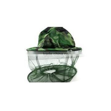 Hot sale Green color polyester mesh head mosquito net hat