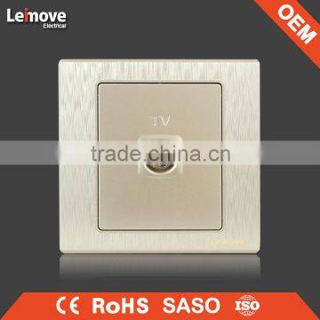 woven gold finish 3 pin universal switched socket multiple 3 pin wall socket with switch