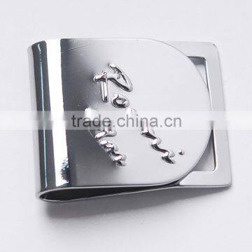 Custom promotional enbossed metal stainless steel money clip