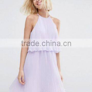 Fashion Light Purple Halter Neck Designer dress, wedding dress 2016 for Guest
