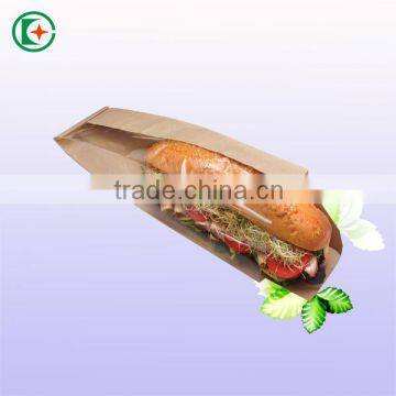 Custom printed window bread packaging paper bags