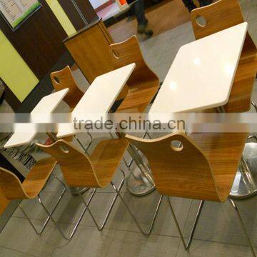 Simble Factory Wholesale Solid Surface Table , Solid Surface Table Top With Stainless Table Base photo-2