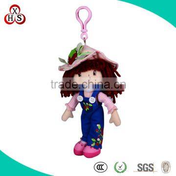 2014 Latest Design Lovely custom mini plush keychain doll wholesale