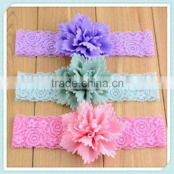 Hot sell Kids Hair Accessories for Baby Girls Fabric Flower With Lace Headband