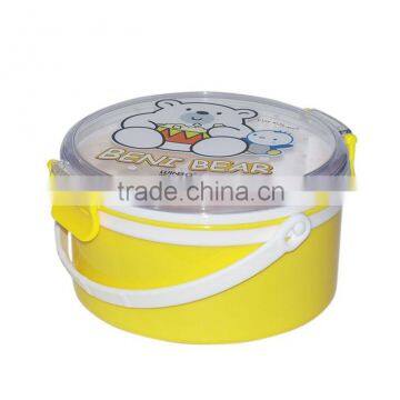 Clear Round Plastic Food Container With Compartments and Fork and Spoon Inside photo-5