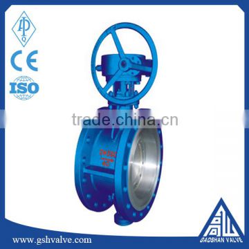 steel triple offset flanged butterfly valve with gearbox