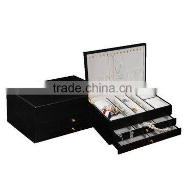 Wholesale Custom Luxurious Wooden Jewelry Box, Black Beautiful Storage Boxes, Watches Boxes