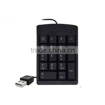 USB numeric keyboard with 17 keys