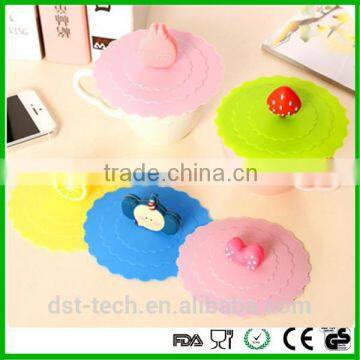 silicone cup lid animal hot water bottle cover coffee cup lid