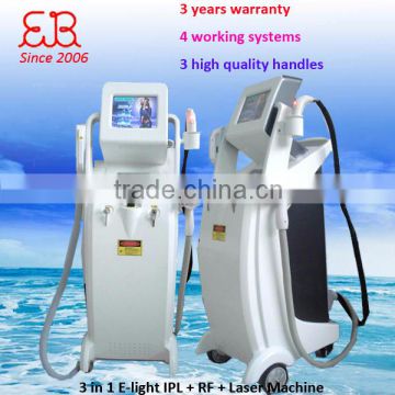 E-light(ipl+rf)+Bi-polar RF+YAG Laser Beauty 530-1200nm Salon Instrument Skin Whitening