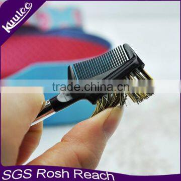 Kuulee Makeup Products wood handle top bristle brow lash comb