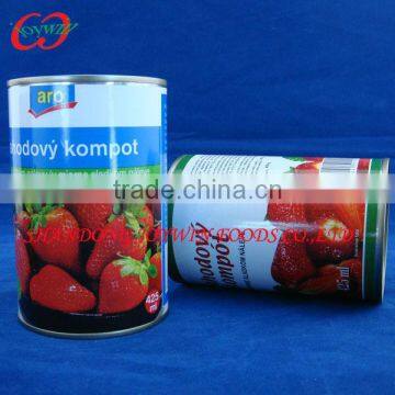 Health food, Canned strawberry in light syrup, cheap canned fruits supplier