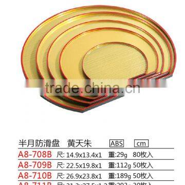 Fancy delicate semicircular food serving tray for hotel, restaurant