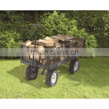 Heavy Duty Utility Cart Wagon Pull Along Wheel Barrow Cart Dump