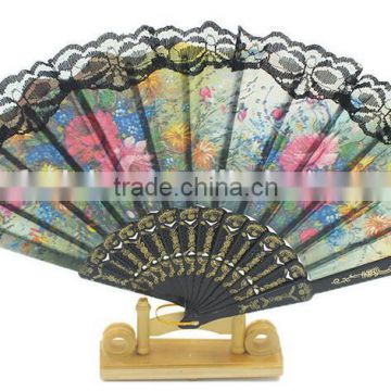 Flower Painting Lace Hand Fans Fashion Lady Party Foldable hand fan