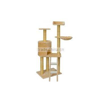 wholesale Cat Tree Tower Condo Climing Scratcher Furniture Kitten House Hamock Scratching Sisal Post pet products Beige