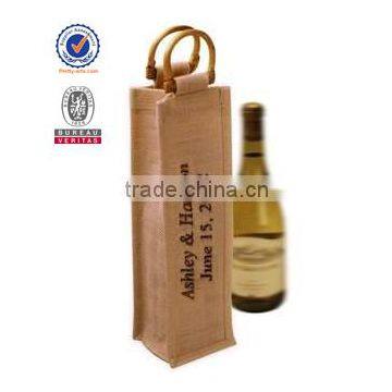 new hot good quality custom wine bottle burlap jute bag wholesale