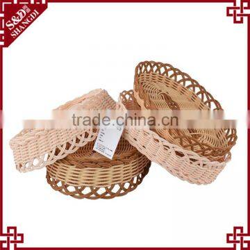 Hot Sale Plastic Woven Rattan Basket Food Bread Snack Display Stands Popcorn Box photo-2