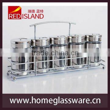 Stainless Steel Glass Spice Shaker Jar Adjustable Top Herbs Salt Pepper photo-2