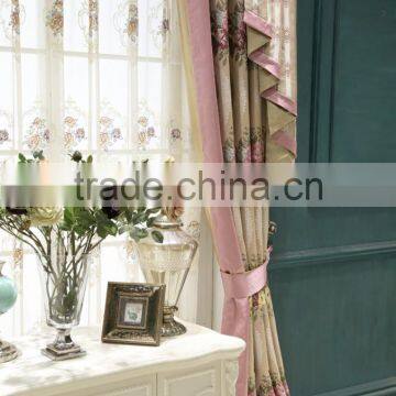 European Classical Princess Adorable Pink French Window Curtain, Warm and Sweet Pastoral Bay Window Curtain photo-4