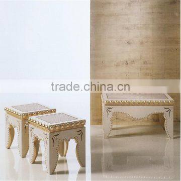 Italy Brilliant Crystal Decorated Side Table/Lamp Table, Attrative Ebony Wood Veneer Side Table/Lamp Table with Leather Detials