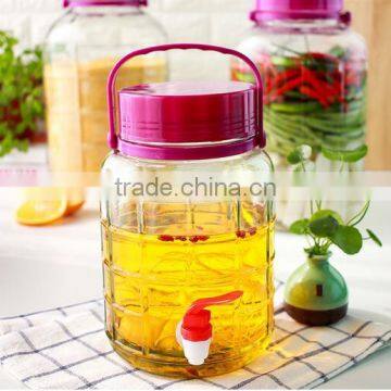 Super large glass jar 2L glass jar with plastic handle