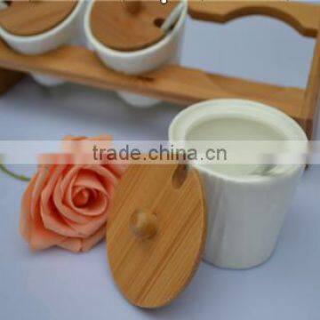 high quality wholesale ceramic spice holder /spice organizer wholesale/3pcs set ceramic spice pots whole sale