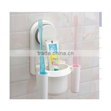 CY147 Bathroom Accessories Toothbrush Holder Cup Wall Mount Sucker Design Toothbrush Holder Cups Organizer