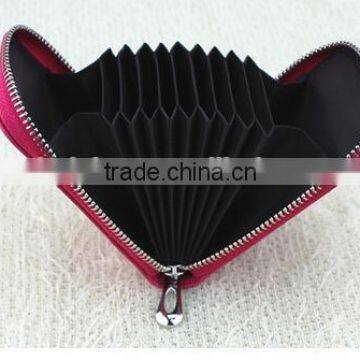 Cy278 Genuine Leather Women Card Holder Wallets Small High Quality Female Pillow Purse Fashion Organ Zipper Credit Card Coin Bag