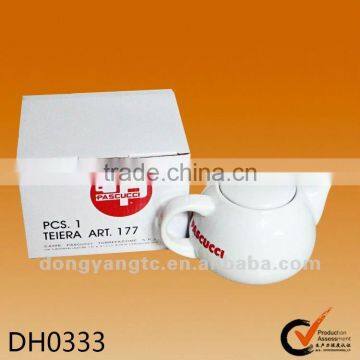 Custom Logo White Ceramic Eco Friendly Tea Kettle photo-2