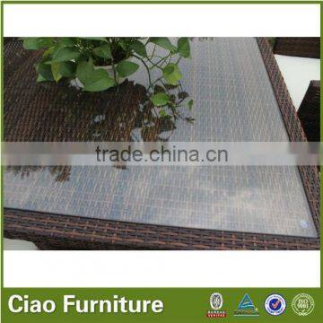 Garden Outdoor Furniture Cube Rattan Terrace Dining Table Set photo-3