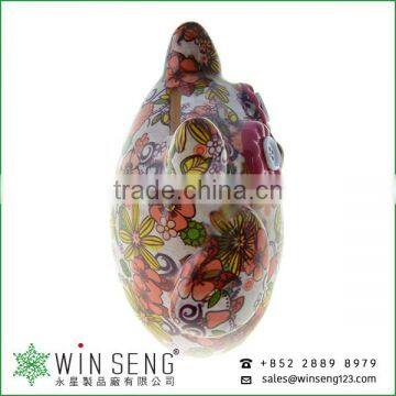 Best Toys for 2015 Christmas Gift Owl Shape Flower Patterns Ceramic Animal Piggy Bank for Decoration photo-2