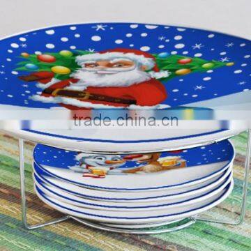 ceramic plate set with Christmas design