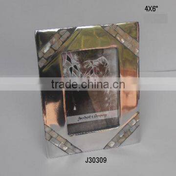 Aluminium Photo Frame with Mirror polish and four corner MOP mosaic