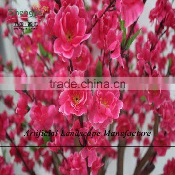 SJZJN 315 High Imitation Rose Colour Artificial Peach Blossom Tree /Fake Peach Blossom Tree photo-6