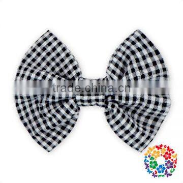 Sweet Little Girls Hair Accessories Orange Grid Hair Bow for Kids photo-4
