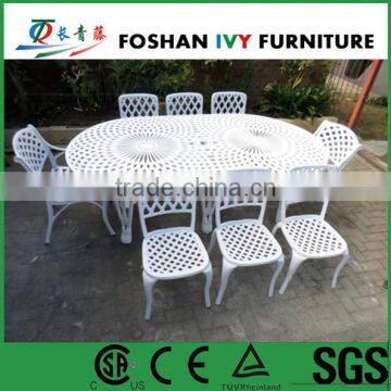 Modern outdoor cast aluminium white dining set furniture