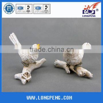 Cheap White Polyresin Bird for Garden Decoration & Indoor