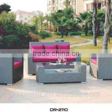 4pcs silver wicker rattan sectional sofa outdoor furniture