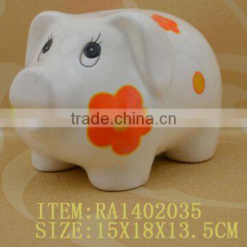 hot sales ceramic cute pig shaped money box collection box saving box