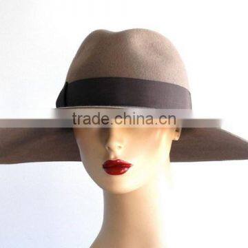 2017 china supplier trendy wholesale wool felt fashion women's fedora hat blank with wide brim for party events