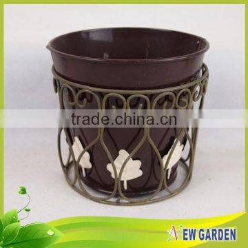 Beautiful Hand Painted Flower Vases With Metal Wire Holder For Home Decoration photo-2